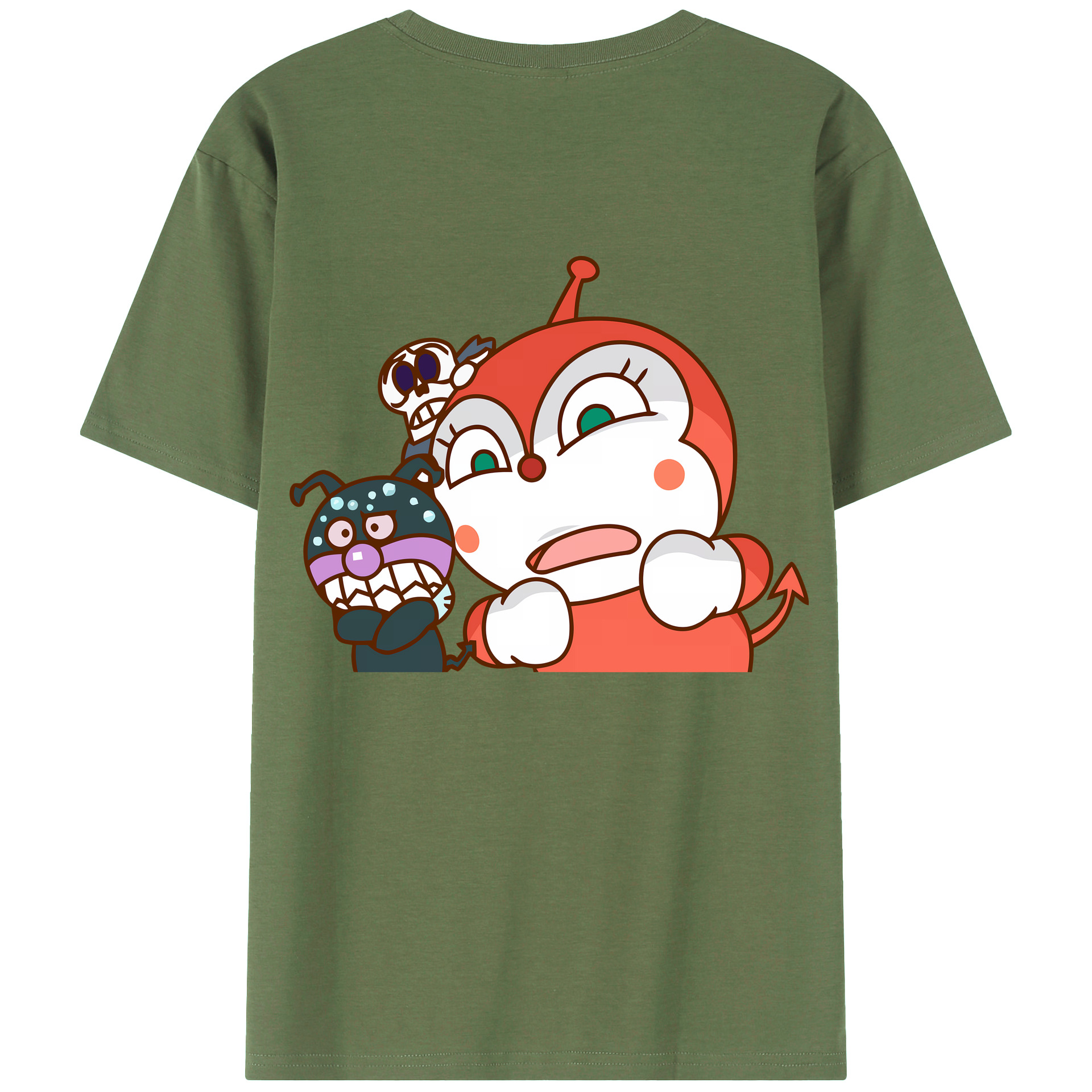 （画像用） アンパンマン Anpanman 綿100％ メンズ半袖Tシャツ（バックプリント） 通気性